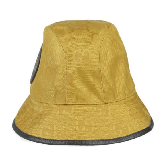 Gucci Bucket Hat GG Nylon Leather Yellow Black Off The Grid Hat main image 7